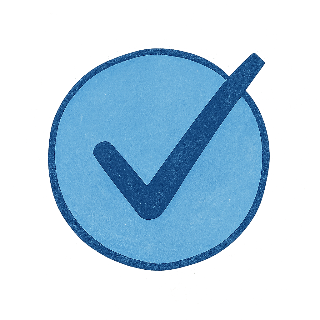 Blue tick illustration
